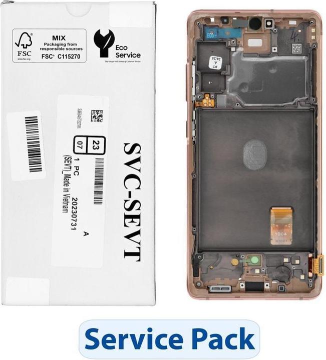 Image du produit Samsung LCD display! ServicePack LCD Display S20 FE 4G/5G G780F/G781F GH82-24219F Orange (Écran)