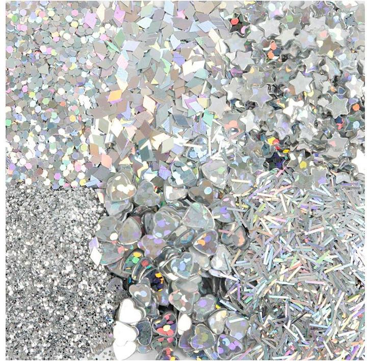 Immagine prodotto Creativ Company Set di glitter argento, 6 x 5 g