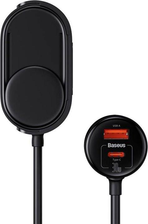 Actual product image Baseus High Efficiency Pro 1-for-2 Car Cigarette Lighter 30 W (Black)