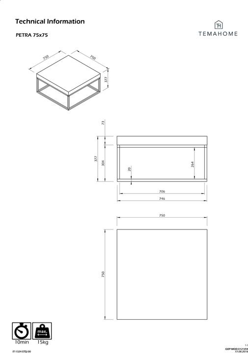 Produktbild Temahome Petra (75 x 75 x 38 cm)