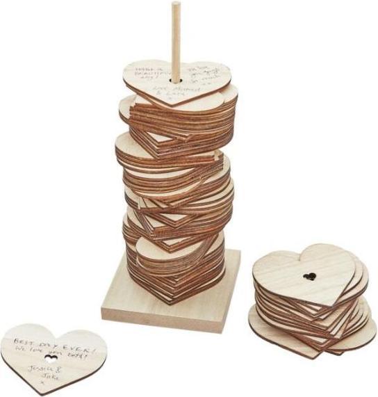 Produktbild Ginger Ray Gästebuch Herzstapel mit 85 Holzherzen