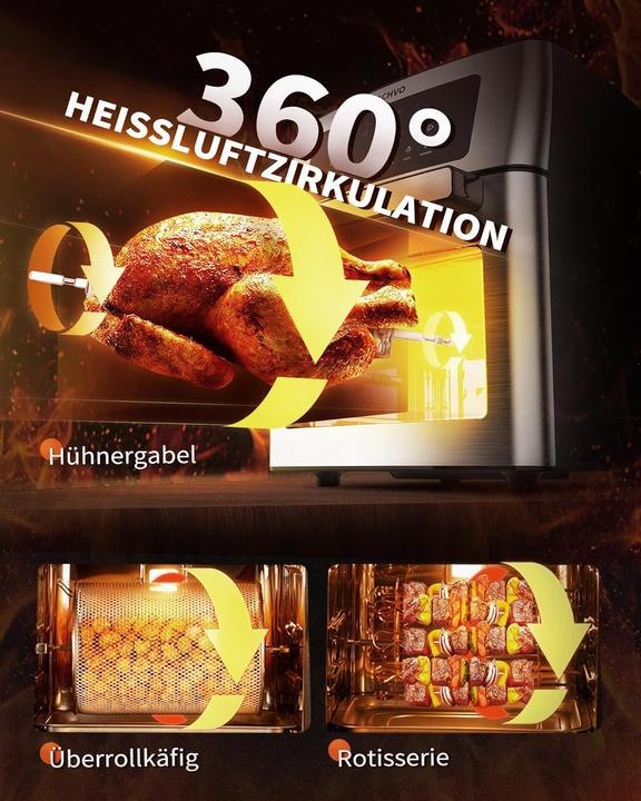 Immagine prodotto Zachvo Heissluftfritteuse XXXL mit Zubehörpaket