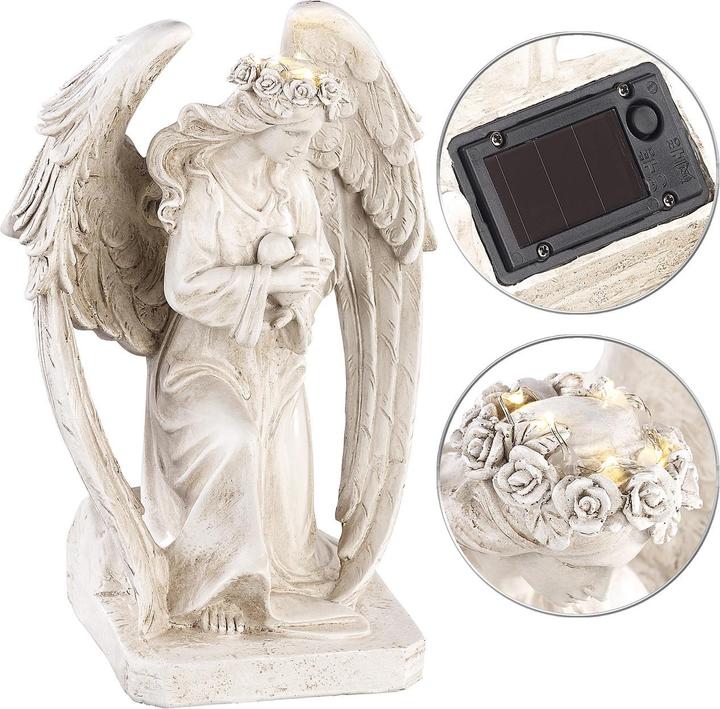 Produktbild Lunartec Kniende Solar-LED-Schutzengel-Figur (IP44)
