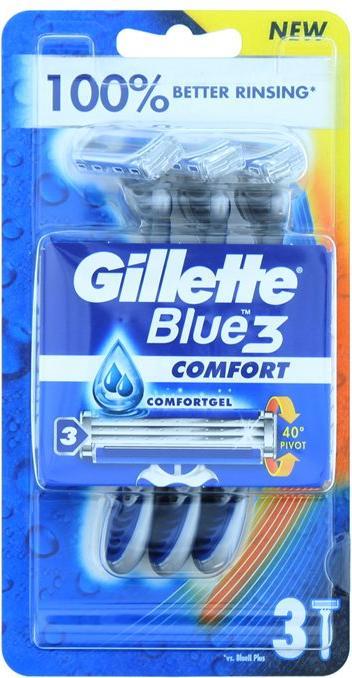 Actual product image Gillette Blue 3 disposable razor 3-pack Comfort