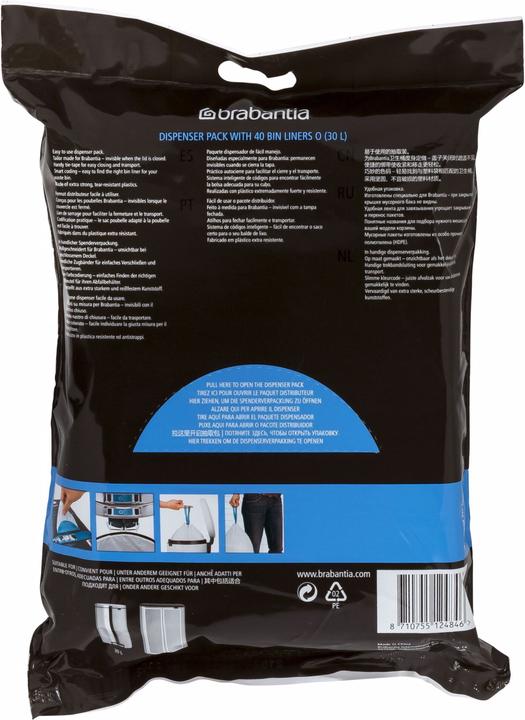 Productafbeelding Brabantia PerfectFit afvalzak type O 30 L, 40 stuks. (40 x, 30 l)