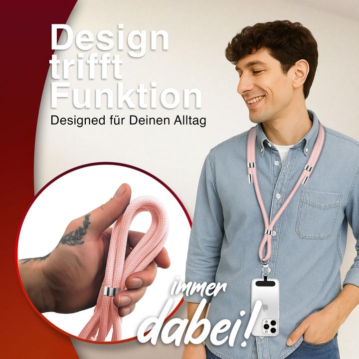 Actual product image Nalia HoldMe Lanyard Handykette – Universal Trageband für Smartphones - Verstellbar, Soft & Elastisch