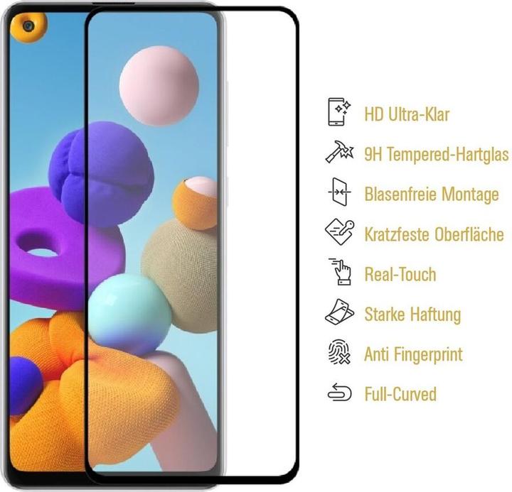 Produktbild Protectorking 6x echtes Tempered 9H Panzerhartglas 3D KLAR (6 Stück, Samsung Galaxy A21s)