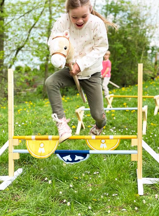 Actual product image small foot Cavaletti obstacle set for children (German, Italian, French, English, Spanish)
