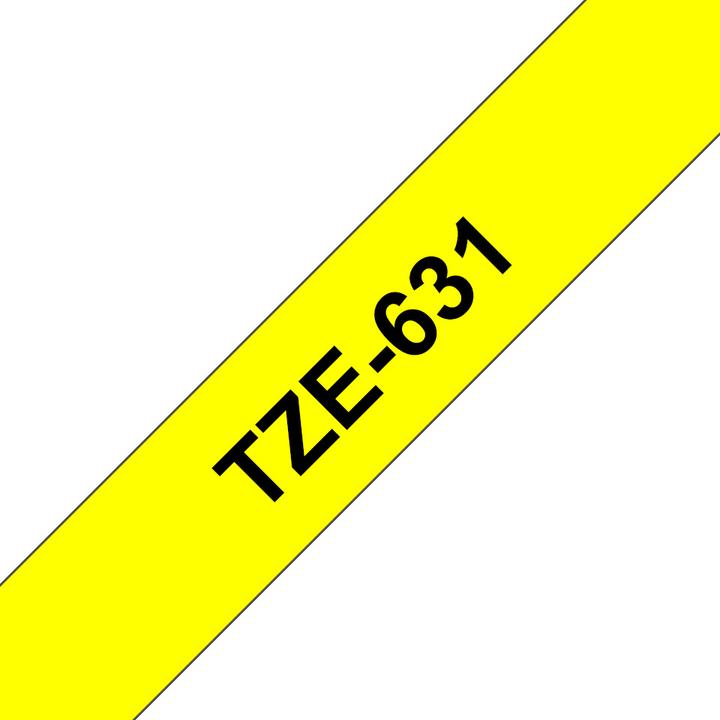 Brother Tze-631 (1.20 cm, Yellow, Black)