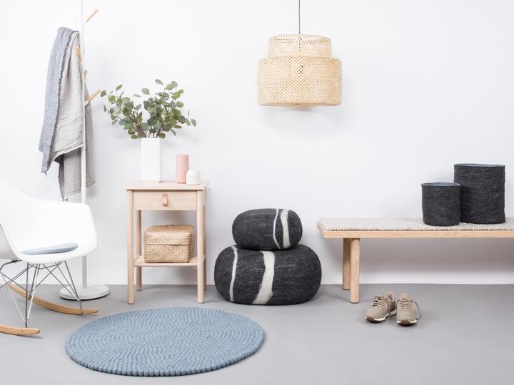 Produktbild Myfelt Mia Filzkugelteppich rund (90 x 90 cm)
