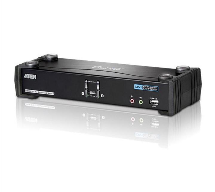 Produktbild Aten CS1782A, 2 Port USB Hub KVM Switch mit 3D, DVI & 7.1