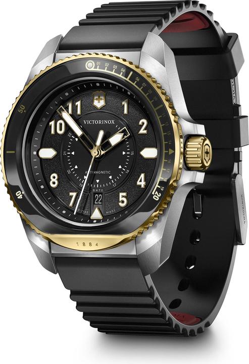 Immagine prodotto Victorinox Journey 1884 Quarzo Tre Lancette Acciaio e Minerale, Orologi subacquei, 43 mm, Quadrante nero (Orologio sub, 43 mm)