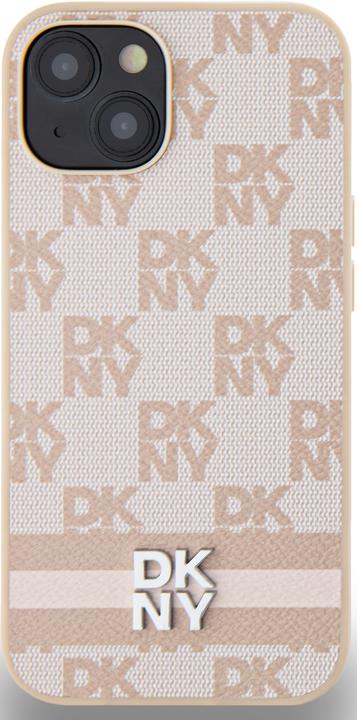 Actual product image DKNY Coque toile similicuir monogramme logo métallique (Apple iPhone 15)