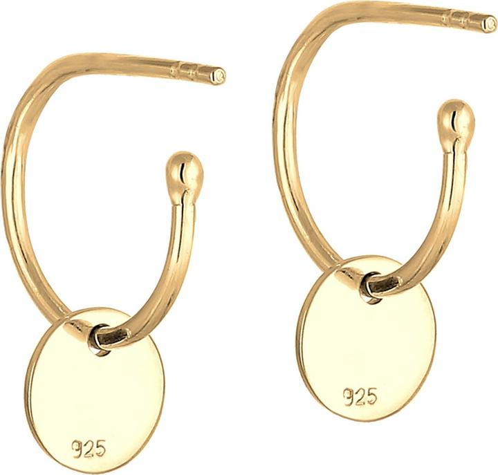 Produktbild Elli Creolen mit Stecker und Plättchen Design (Sterling Silber)