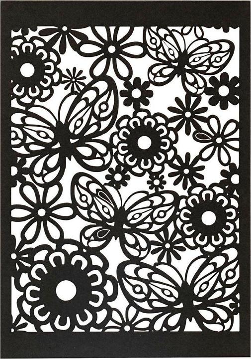 Produktbild Creativ Company Gemusterter Karton Schwarz, 10 Stk. (200 g/m², 10 x)