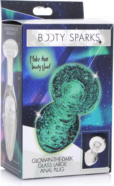 Actual product image XR Brands GlowInTheDark GlassAnalplug Small