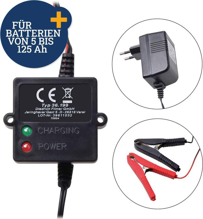 Produktbild Filmer Batterielade- und Erhaltungsgerät 36199, 12 V, 5...125 Ah (12V, 0.50 A)