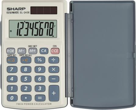 Actual product image Sharp EL-243E Pocket Calculator (Batteries)