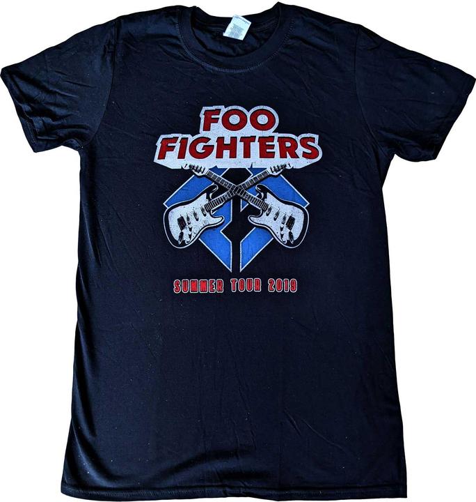 Actual product image Foo Fighters Unisex Adult Concrete & Gold 2019 European Tour Back Print Cotton T-Shirt (S)