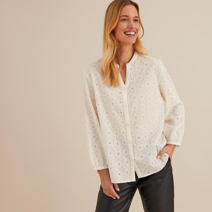 Image du produit Anne Weyburn Blouse à manches 3/4 avec broderie ajourée (48)