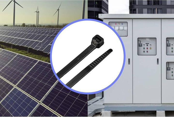 Produktbild Tru Components TC-12523680 Kabelbinder 300 mm 4.8 mm Schwarz 100 St. (300 mm, 100 Stk.)