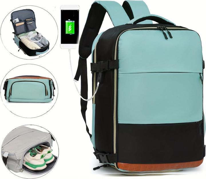 Only-Bags.Store Vielseitiger Reiserucksack mit Schuhfach - stylisches und strapazierfähiges Nylon, verstellbare