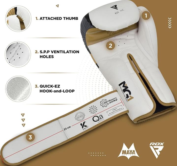 Immagine prodotto Rdx Guanto da boxe BGR-F7 dorato (10 OZ, Taglia unica)