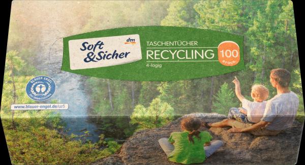 Produktbild dm Soft&Sicher Taschentücher Box Recycling