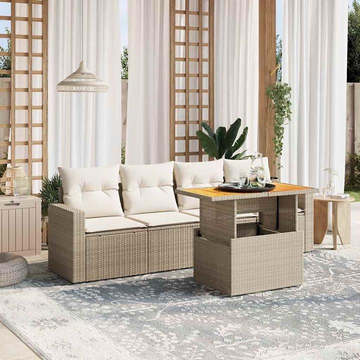 Image du produit VidaXL Meuble de jardin Canapé Salon de jardin Salon de jardin 5 pièces Beige