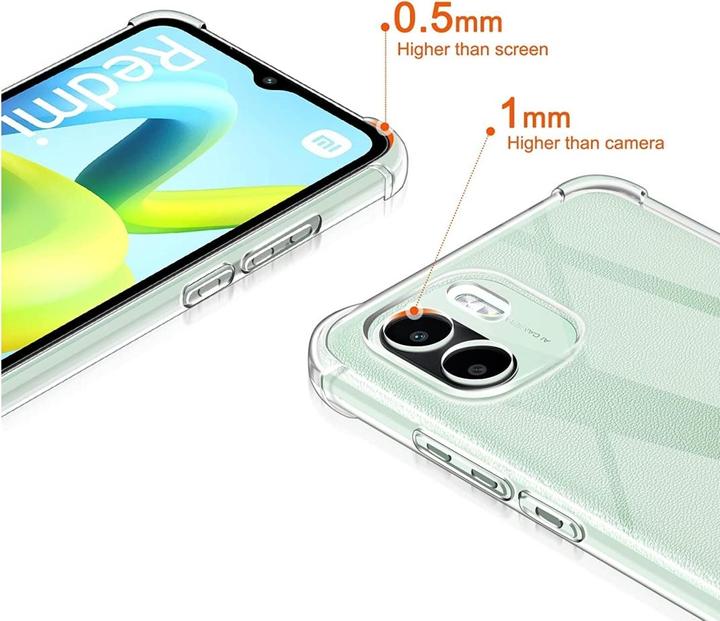 Actual product image Screenguard Xiaomi Redmi A1 Case Crystal Soft Airbag Bumper (Xiaomi Redmi A1)
