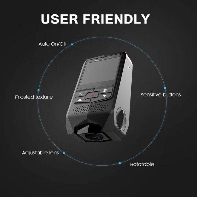 Immagine prodotto MU Classic Dashcam RJT99 (Microfono incorporato, Accelerometro, Ricevitore GPS, Display integrato, WiFi, Full HD)