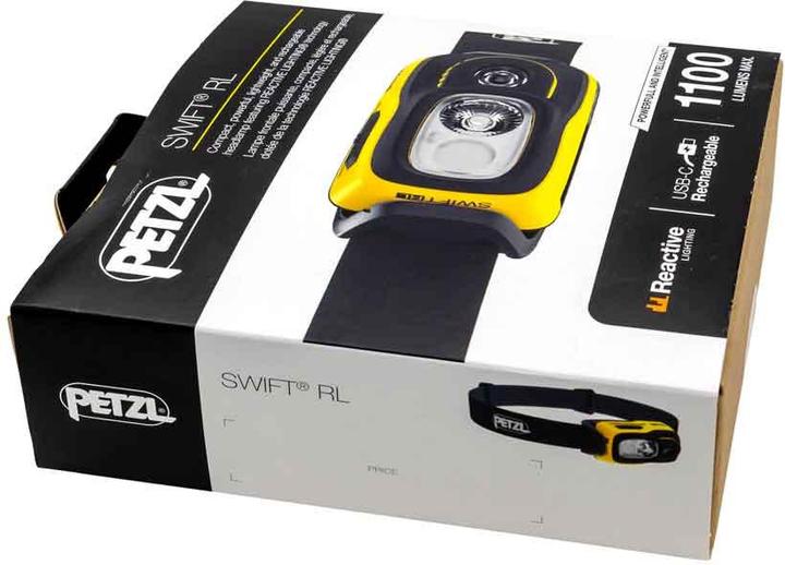 Image du produit Petzl E810AB00 SWIFT RL Lampe frontale, noir/jaune (1100 lm)