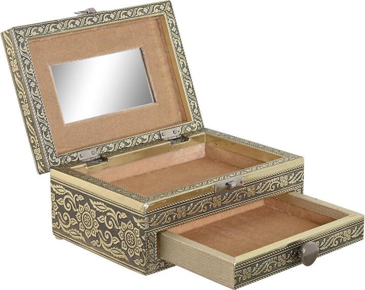 Esprit Box-Schmuckkästchen Home Weiss Champagner Holz Aluminium 17,5 x 12,5 x 8,5 cm