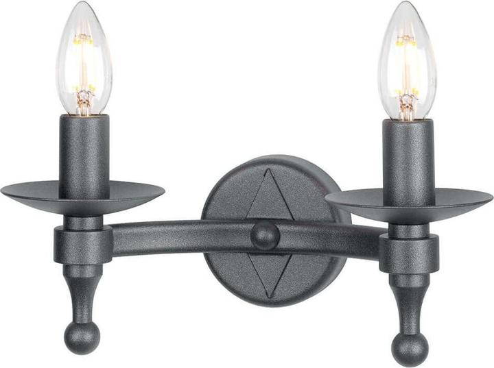 Immagine prodotto Elstead Lighting Lampada da parete Warwick E14 doppia in nero grafite, Made in UK (E14)