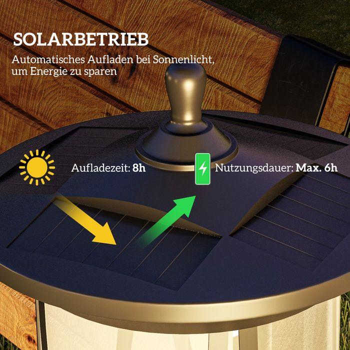 Actual product image Swisshandel24 Solar street lamp LED, IP44, ABS, 17Wx17Dx127Hcm, with cold white LED light, light sensor (30 lm, IP44)