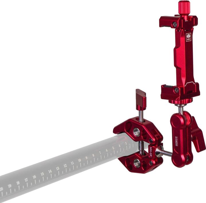 Actual product image Sirui MA-GR Crap Clamp with Magic Arm and Smartphone Holder Red (Stand clamp)