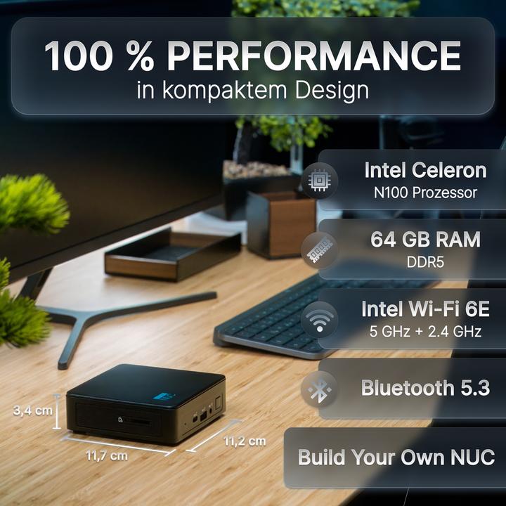 Produktbild Concept International FUTURE NUC CELERON 12. GEN N100 BAREBONE (Intel Celeron N100)