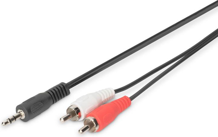 Image du produit Digitus ASSMANN Câble adaptateur audio stéréo 3,5mm - 2x RCA 1,50m CCS 2x0.10/10 blindé M/M noir (1.50 m, RCA, Jack 3,5 mm (AUX))