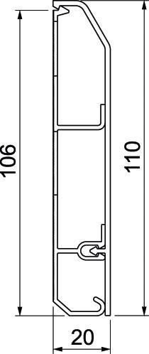 Produktbild OBO Bettermann Sockelleistenkanal SL Set 20x110 9010, 6132274 (Kabelkanal, 200 cm)