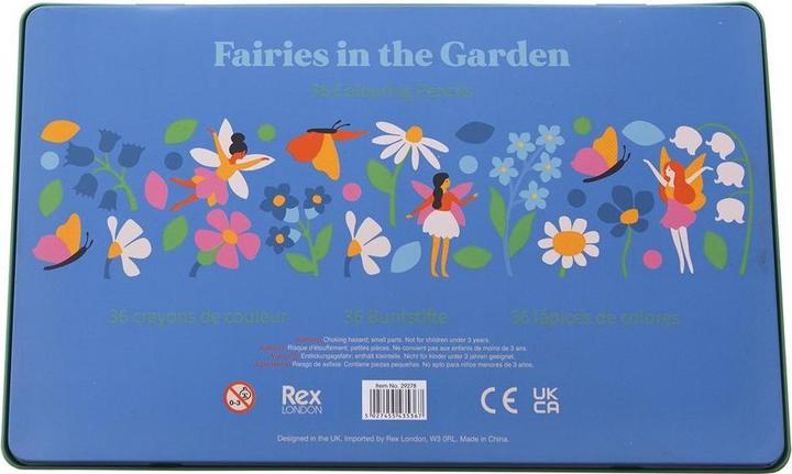 Produktbild Rex London schachtel mit 36 buntstiften fairies in the garden (Rot, Grün, Schwarz, Weiss, Gelb, Blau, 36 x)