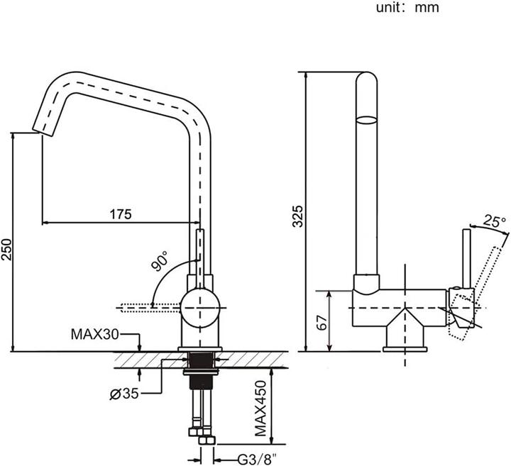 Image du produit Onece Küchenarmatur für das Vorfenster