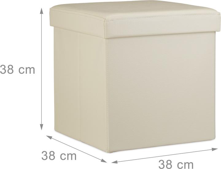 Actual product image Relaxdays Folding Storage Ottoman