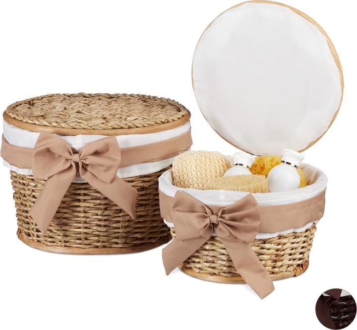 Actual product image Relaxdays Bathroom Basket Set of 2 (2 x, 31 x 31 x 22 cm)