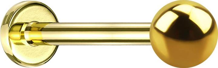 Image du produit Star Piercing Micro Labret doré avec boule (sans laiton, Titane G23)
