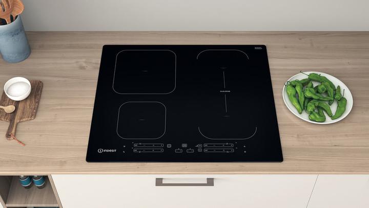Produktbild Indesit IB 65B60 NE Schwarz Integriert 59 cm Zonen-Induktionskochfeld 4 Zone(n)