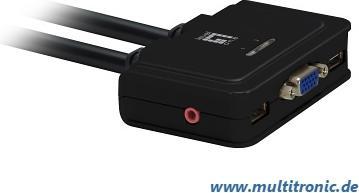 Immagine prodotto LevelOne KVM-0223, interruttore KVM a 2 porte, VGA, audio, USB