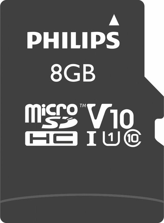 Produktbild Philips MicroSDHC Card 8GB Class 10 UHS-I U1 incl. Adapter (8 GB, microSDHC, U1, UHS-I)