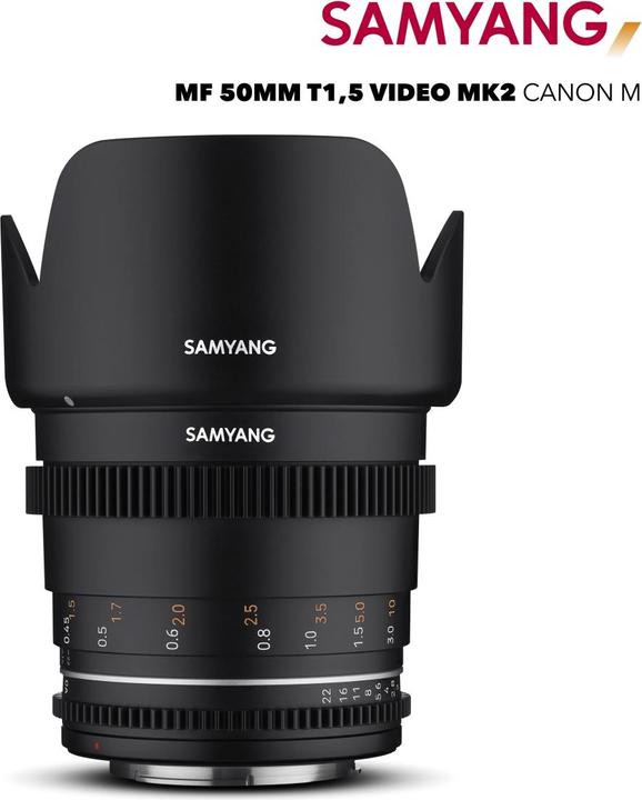 Produktbild Samyang VDSLR 50 mm T1.5 MK2 Canon M (Canon EF-M, APS-C / DX, Micro Four Thirds, Vollformat)