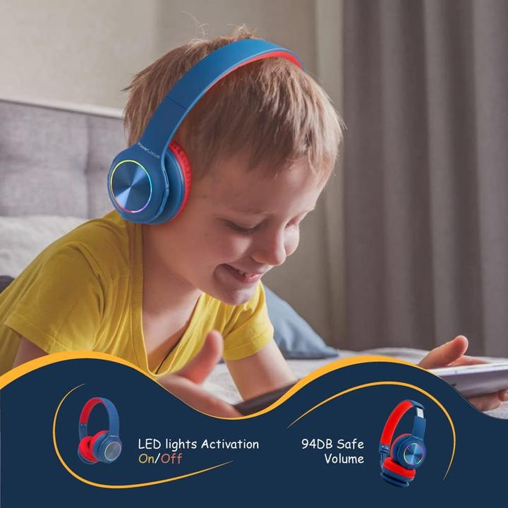Image du produit PowerLocus PLED Bluetooth-Kinderkopfhörer blau/rot