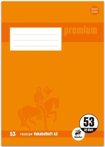 Immagine prodotto Staufen Libro di vocabolario Premium a righe 53 DIN A5 senza margini, 32 fogli (A5, Copertina rigida)